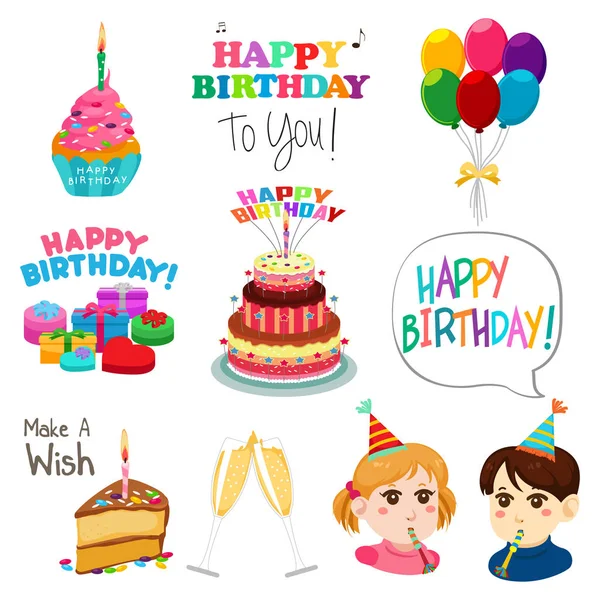 Happy Birthday designelementen — Stockvector