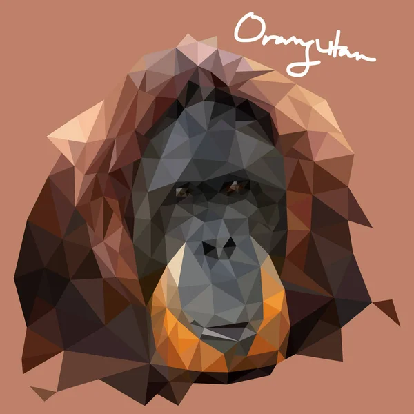 Ilustración de Orang Utan en estilo mosaico — Archivo Imágenes Vectoriales