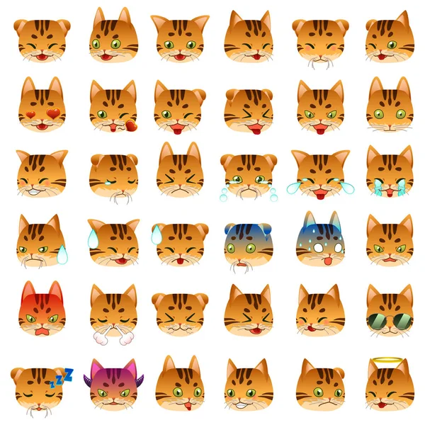 Bengal cat emoji emoticon ausdruck — Stockvektor