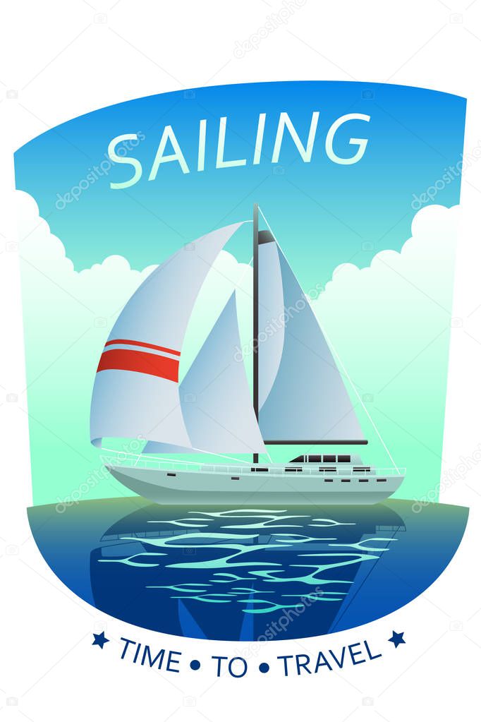 A vector illustration of Sailing Poster