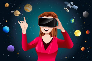 Kadın bir sanal gerçeklik oyunu oynamak