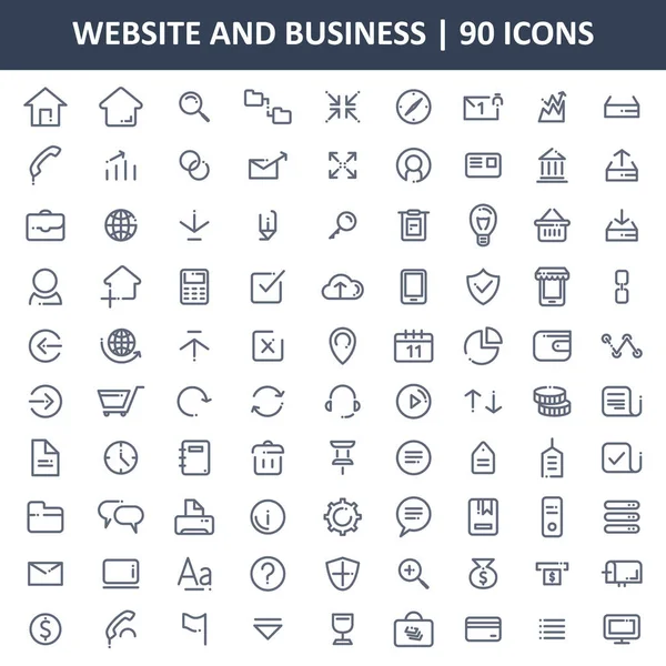 Business and Websites Icons Set — Stock Vector