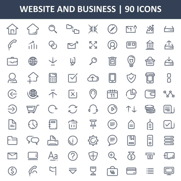 Negócios e Sites Conjunto de ícones — Vetor de Stock