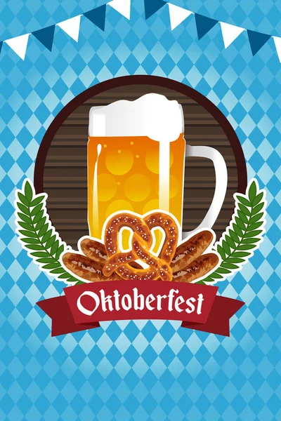 Cartel de celebración oktoberfest — Vector de stock