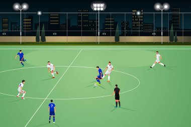 İnsanlar iskambil futbol gece