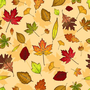 Sonbahar yaprakları Dikişsiz desen duvar kağıdı