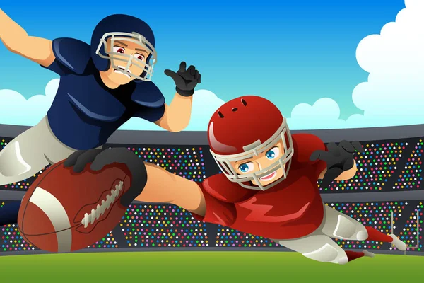 Amerikan futbolu bir stadyumda futbol oynayan oyuncular