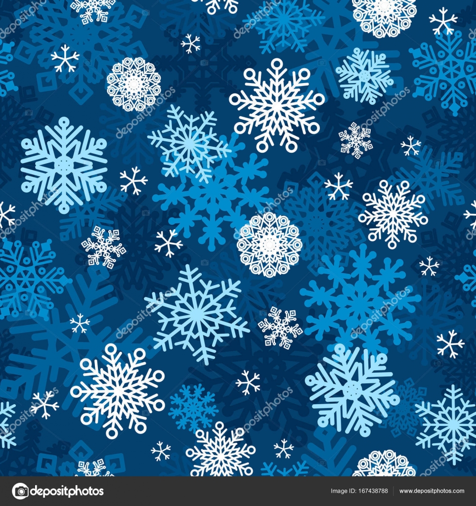 Snowflakes Winter Wallpaper Seamless Pattern Stock Vector