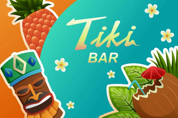 Illustrazione poster bar Tiki — Vettoriale Stock