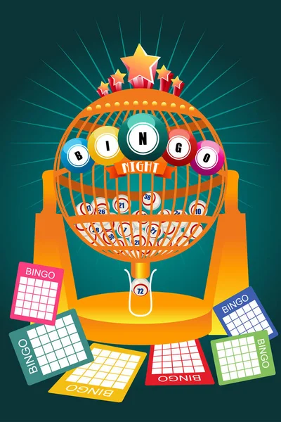 Affiche de jeu de nuit de bingo — Image vectorielle