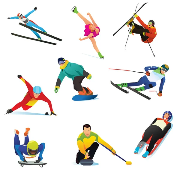Sports d'hiver Cliparts Icônes — Image vectorielle