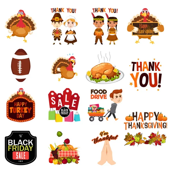 Cliparts de Acción de Gracias Ilustraciones Iconos — Vector de stock