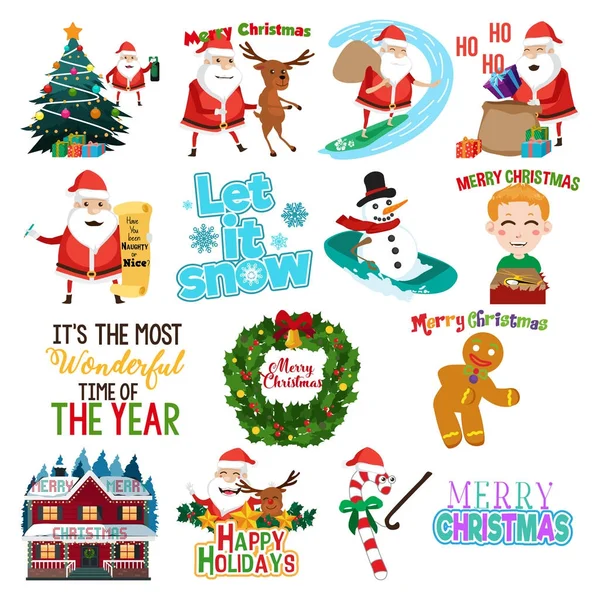 Christmas clip arts illustratie — Stockvector