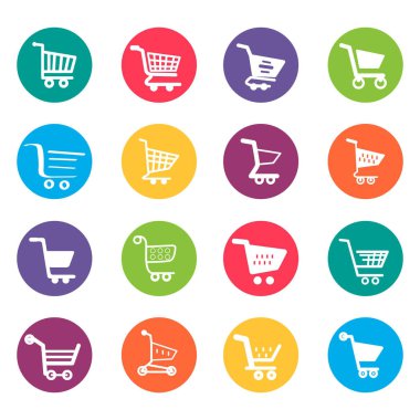 Alışveriş sepeti simgeleri tasarım öğeleri şekil