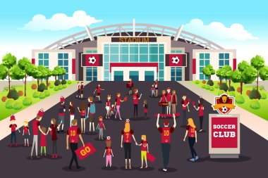 Futbol taraftarları Stadyumu resimde için gidiş