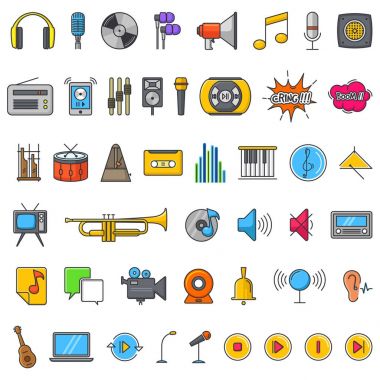 Multimedya ses ses simgeler illüstrasyon