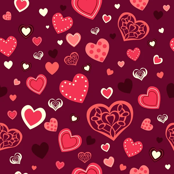 バレンタインの日の壁紙のシームレスなパターン背景 — ストックベクタ