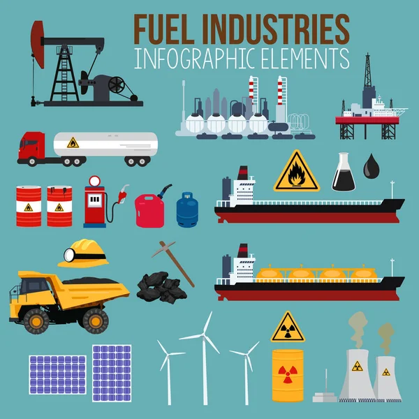 Olja och industri Infographics bränsleelement — Stockfoto