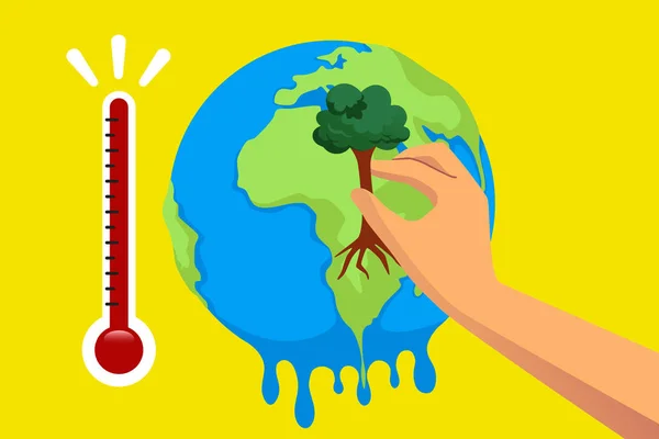 Global Warming Concept Illustration — Stock Vector