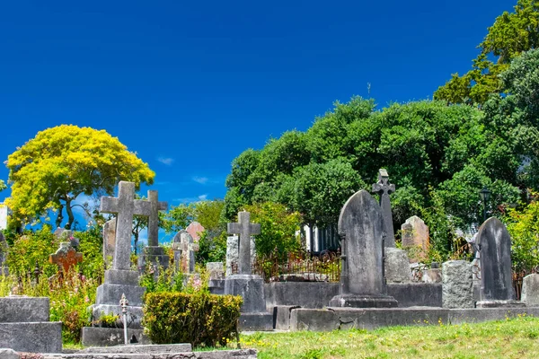 Graveyard on sunny day — Stock Photo, Image