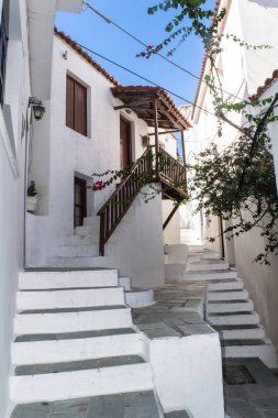Eski Yunan şehri sokak sokak skiathos Island