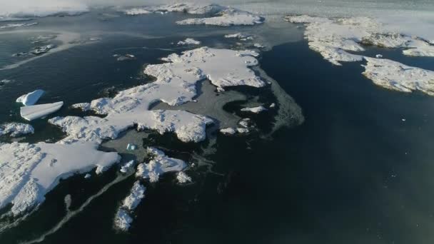 Arctische Epische Oceaan Berglandschap Uitzicht vanuit de lucht — Stockvideo