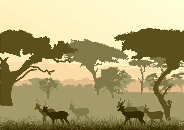 Silhouette d'une gazelle — Image vectorielle