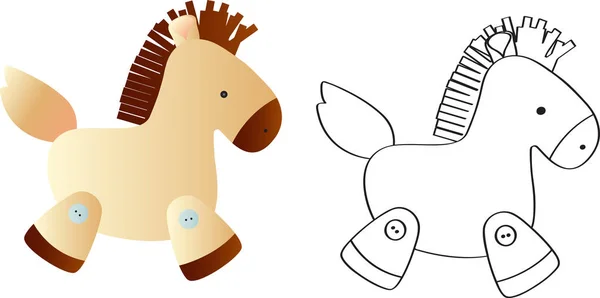 Desenho de um cavalo de brinquedo —  Vetores de Stock