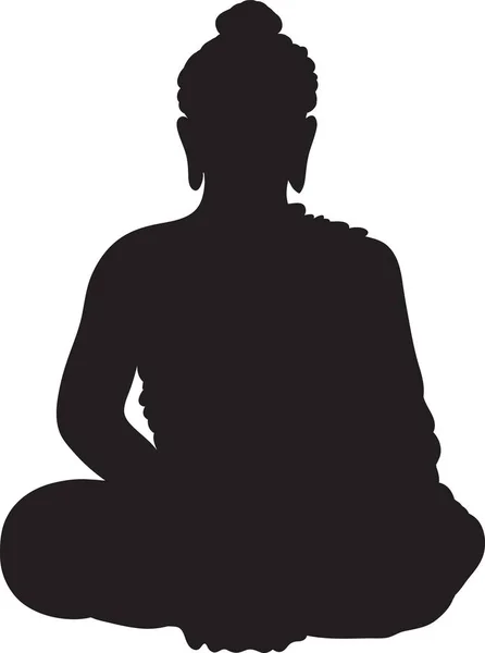 Silhouet van een Boeddha — Stockvector