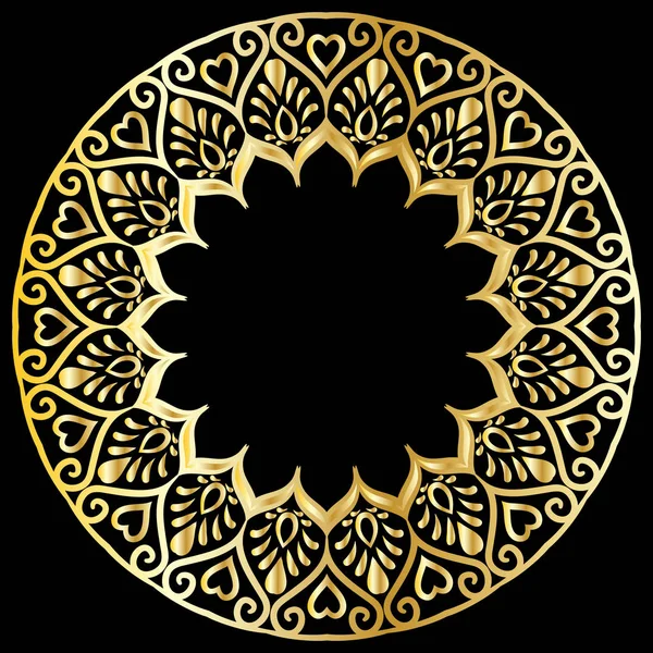 Круглая золотая рама — стоковый вектор