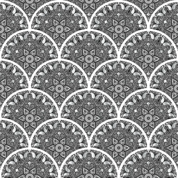 Patrón de mosaico inconsútil floral colorido — Vector de stock