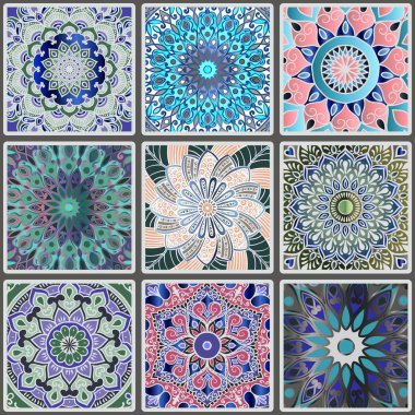 Renkli çiçek desenli.