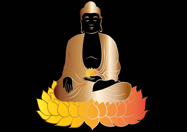 Drawing of a Buddha statue — Stock Vector