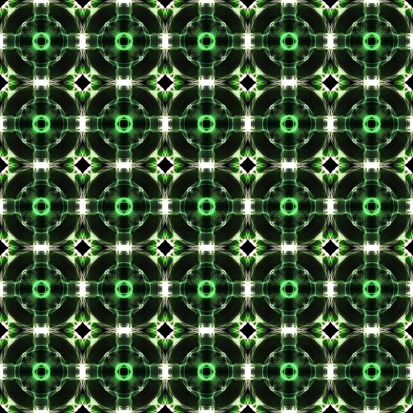 Fractal motif créatif sans couture dans les couleurs vertes — Photo