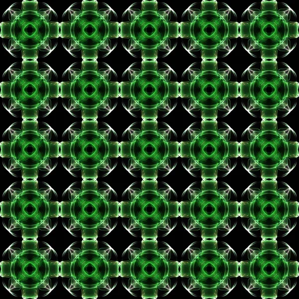 Fractal patrón creativo sin costuras en colores verdes — Foto de Stock