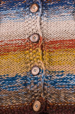 çizgili renkli yün doku