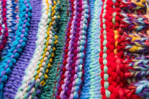 줄무늬 다채로운 양모 텍스처 — 스톡 사진