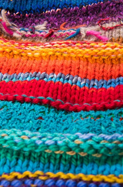 Trama di lana colorata a strisce — Foto Stock