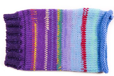 çizgili renkli yün doku