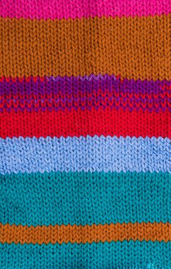 çizgili renkli yün doku