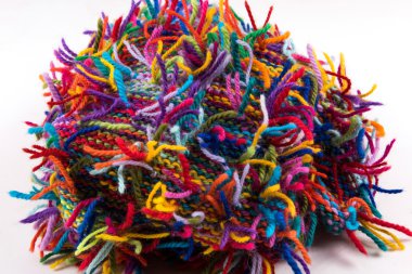 çizgili renkli yün doku