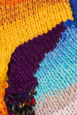 çizgili renkli yün doku