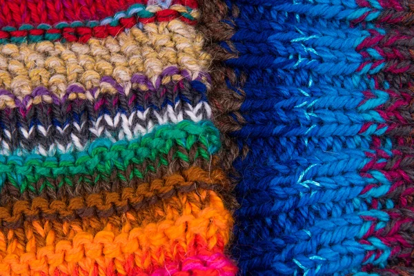 Gestreepte kleurrijke wol textuur — Stockfoto