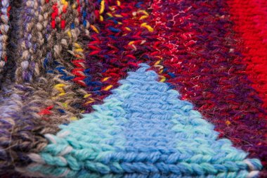 çizgili renkli yün doku