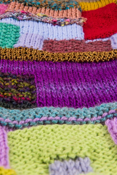 Gestreepte kleurrijke wol textuur — Stockfoto