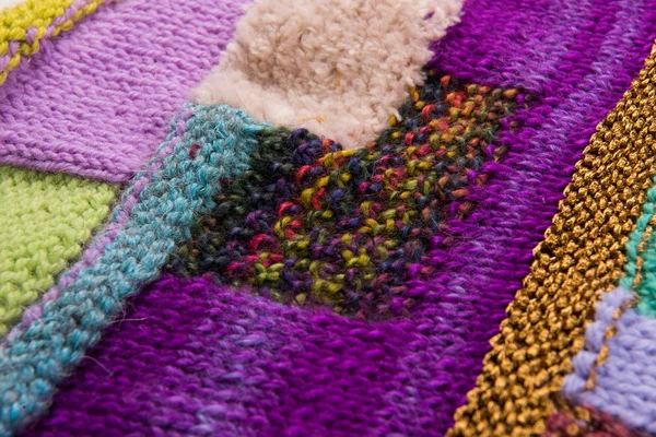 Полосатая красочная текстура шерсти — стоковое фото