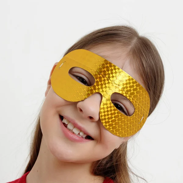 Klein Meisje Masker — Stockfoto