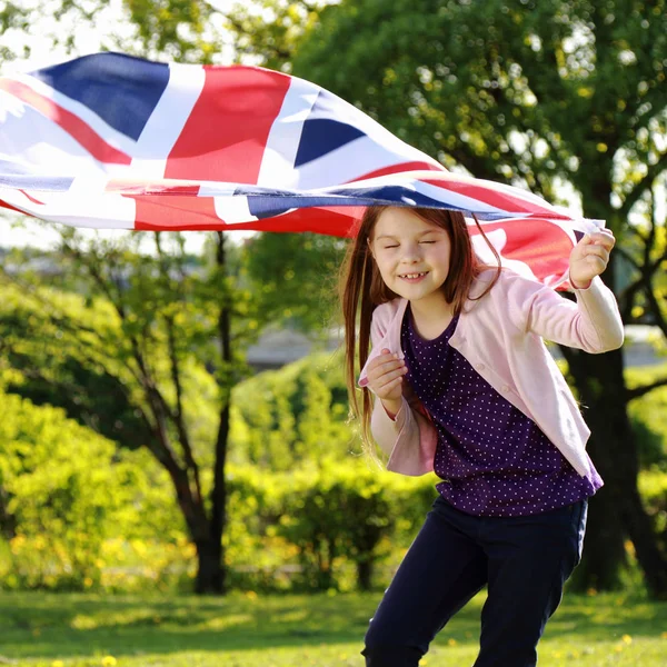 Niño encantador y bandera — Foto de Stock