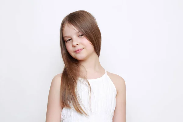 Lovely Portrait Emotional Little Girl — Stock Photo, Image