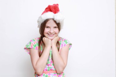 Noel Baba şapkası, küçük kız